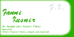fanni kusnir business card
